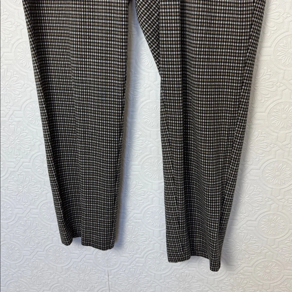 J.Jill Ponte Slim Leg Pants‎ 2X Houndstooth Pull On Stretch Career Pants Brown